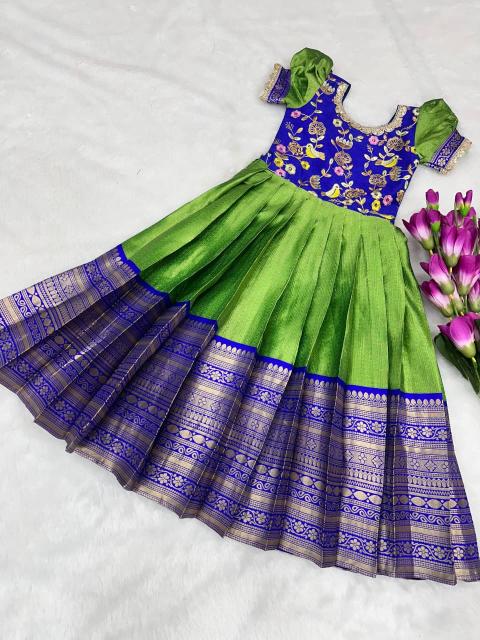 kids gown silk Green Kids wear manufacturer in Surat